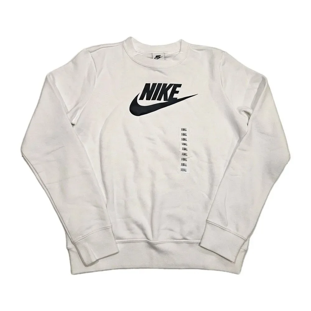 Nike Women's Sportswear Fleece Logo Sweatshirt in White/ Size XS/ DQ5832-100/New